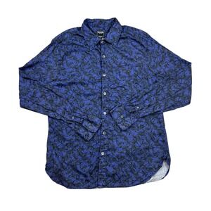 Todd Snyder Shirt Mens Medium Blue Dandelion Print Casual Long Sleeve Button Up